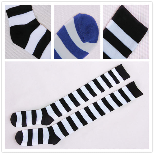Wild-striped long tube bottoming socks