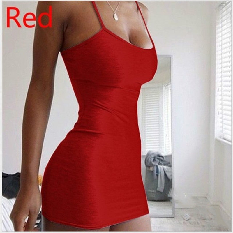 Simple Hanging Neck Tight-fitting Hip Skirt
