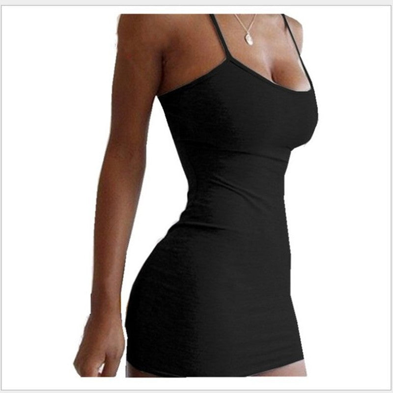 Simple Hanging Neck Tight-fitting Hip Skirt