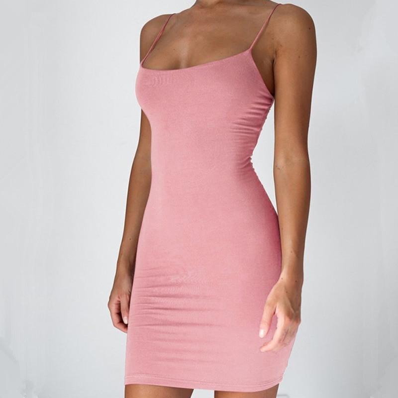 Simple Hanging Neck Tight-fitting Hip Skirt