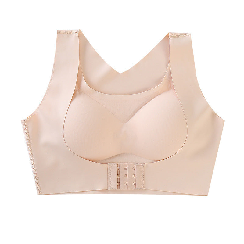Underwear front button traceless bra