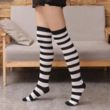 Wild-striped long tube bottoming socks