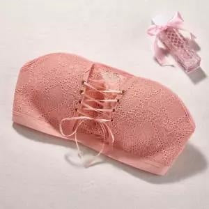 Strapless gathered non-slip push-up bra
