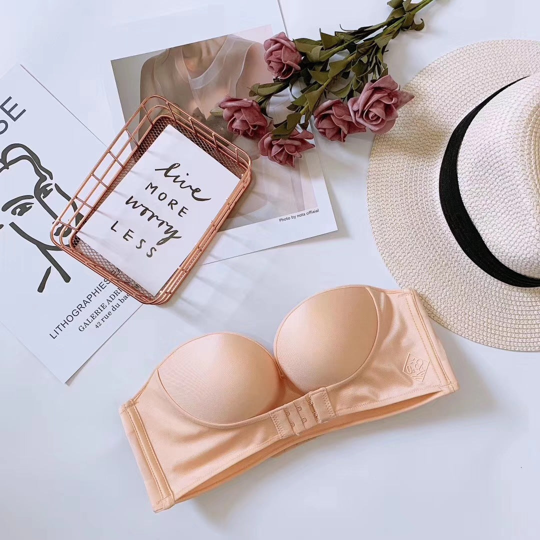 Front Buckle Gathered Thickening Bra