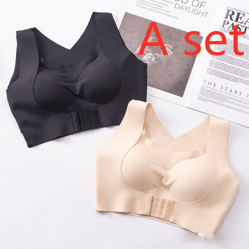 Underwear front button traceless bra