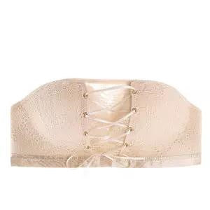 Strapless gathered non-slip push-up bra