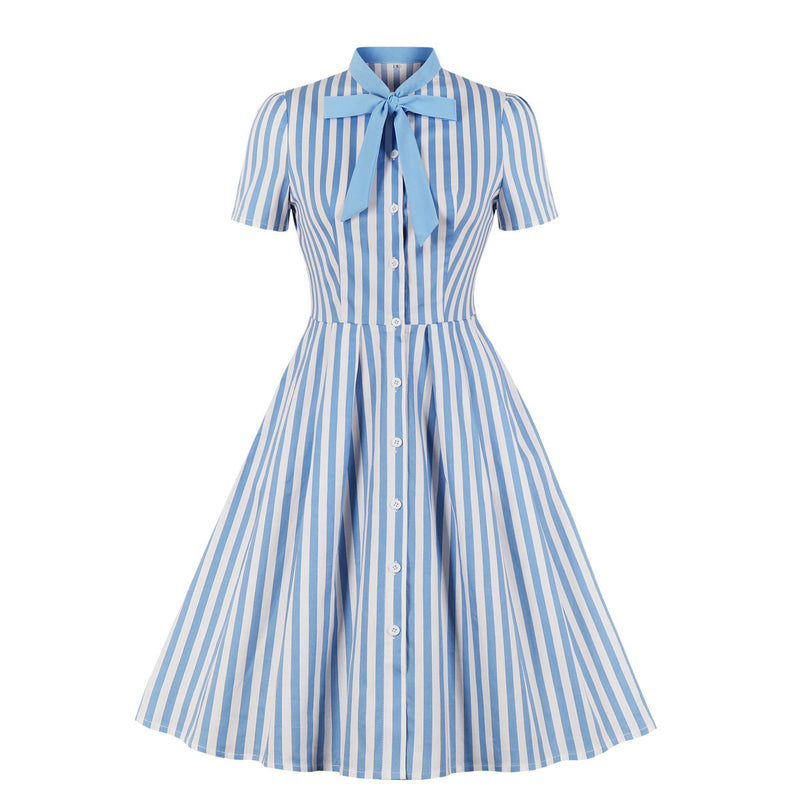 Striped button vintage dress