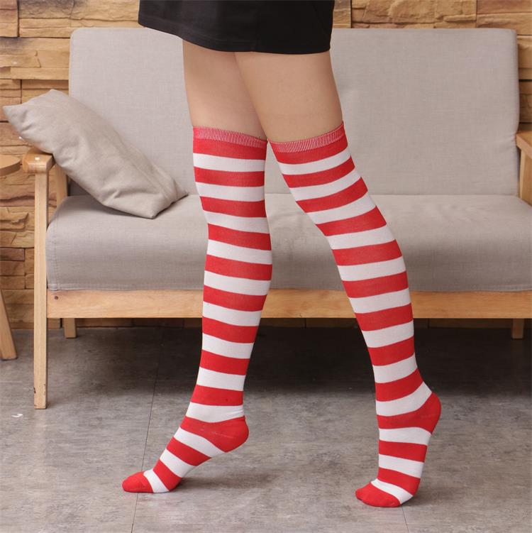 Wild-striped long tube bottoming socks